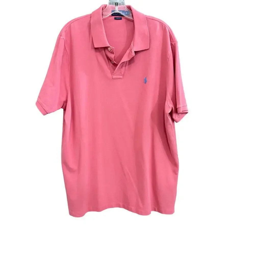 Polo Ralph Lauren Mens Pink Short Sleeve Size XL Classic Fit Cotton Preppy